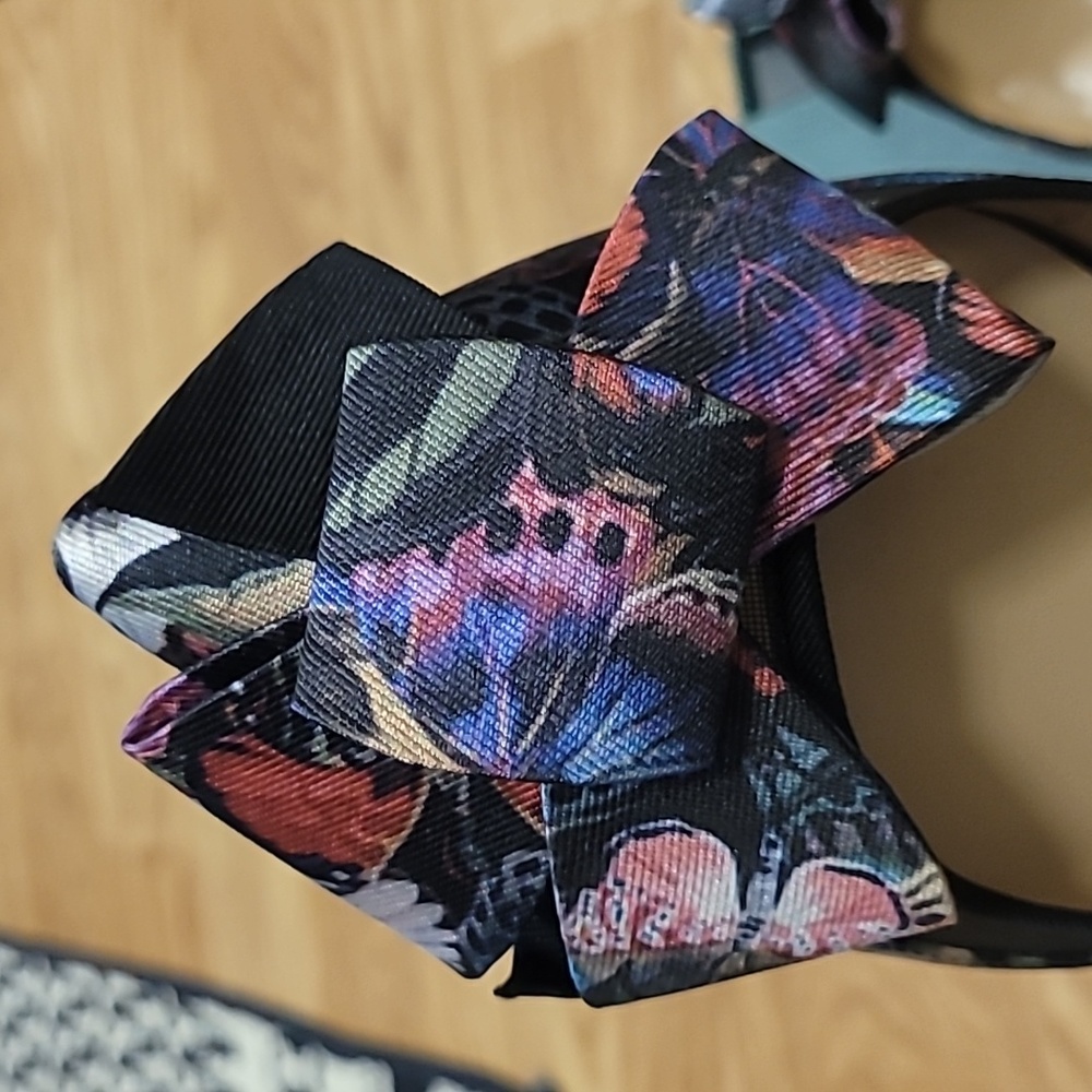 Black Multi Fabric Slingback Heel - Picture 5 of 8